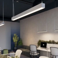 Pendant light 118 cm / 28W – linear, grey, CRI90 - Image 1