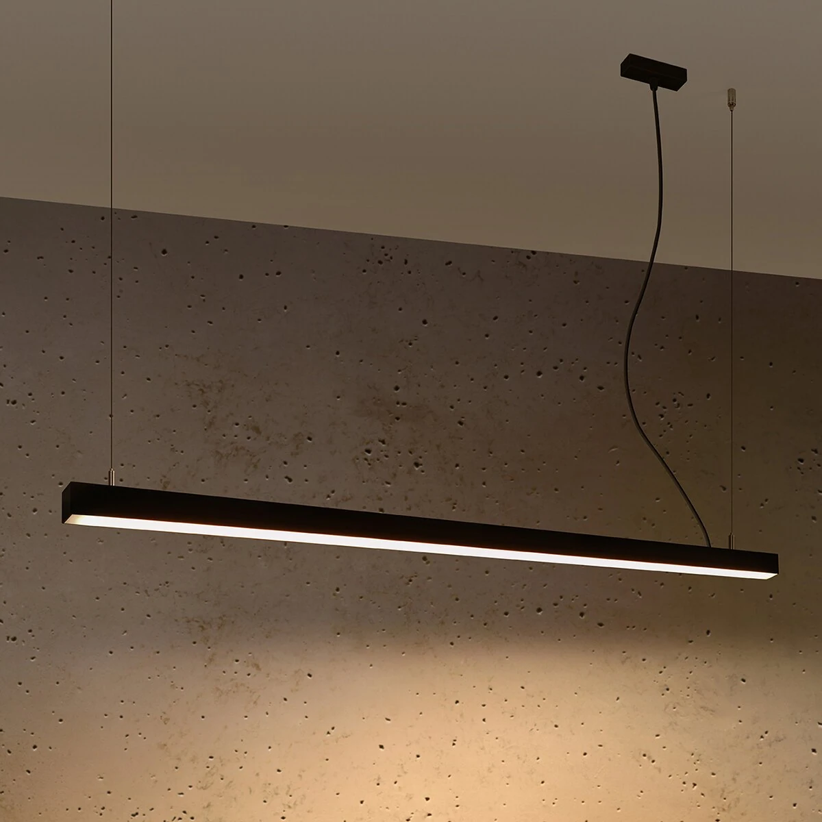 Pendant LED lamp 150 cm – linear, black, CRI90