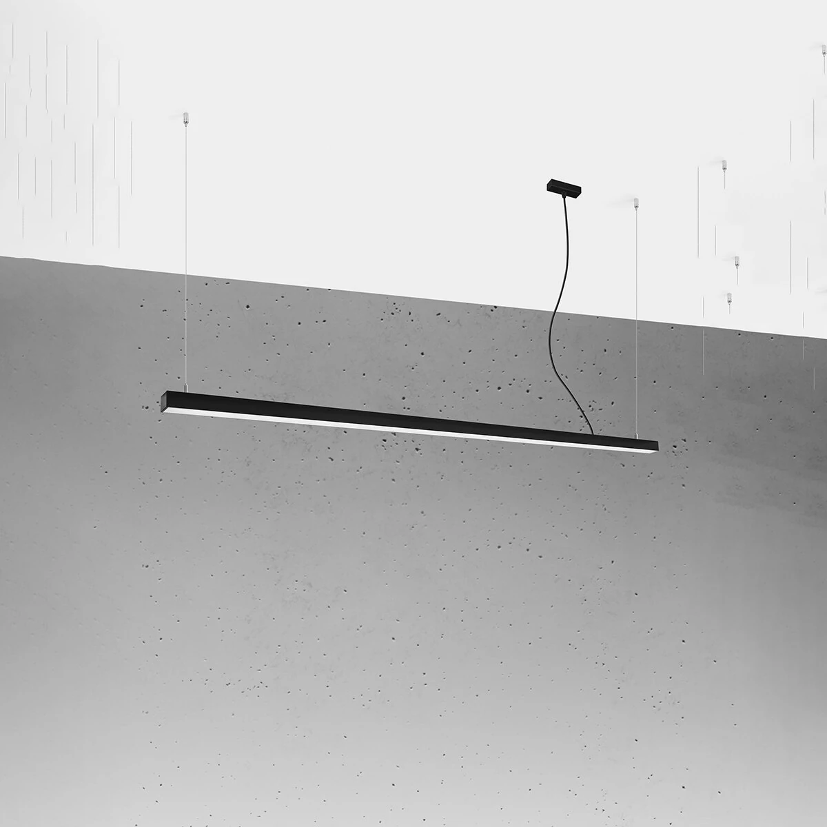 Pendant LED light 200 cm – linear, black, CRI90