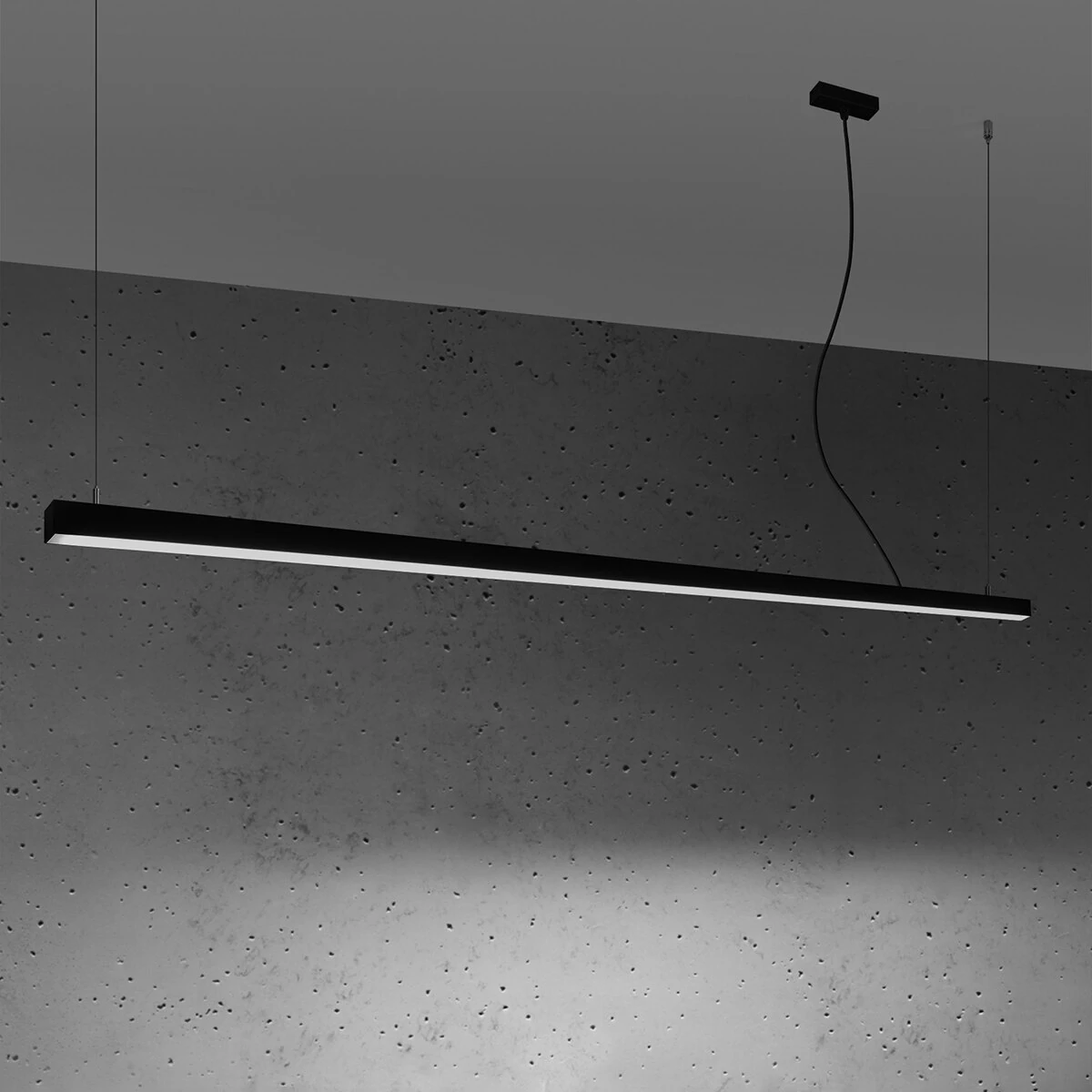 Pendant LED light 200 cm – linear, black, CRI90