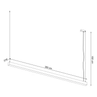 Pendant LED light 200 cm – linear, black, CRI90 - Image 9