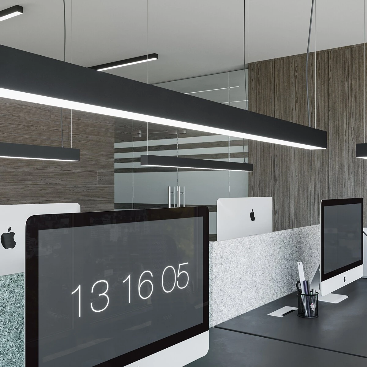 Pendant LED light 200 cm – linear, black, CRI90