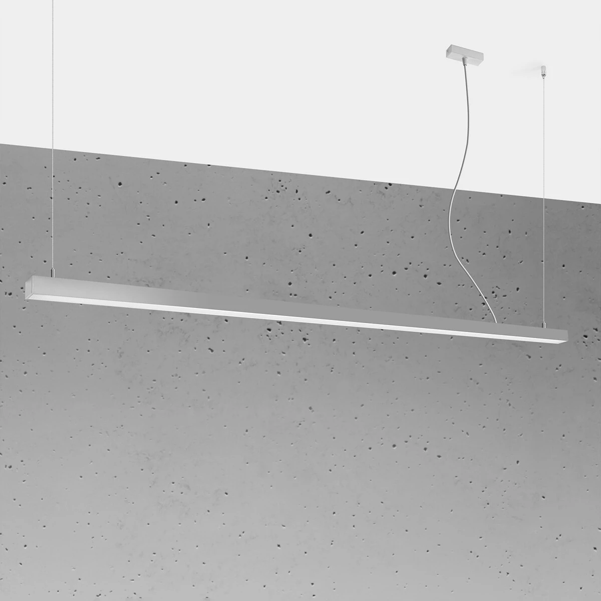 Pakabinamas LED šviestuvas 200 cm – linijinis, pilkas, CRI90