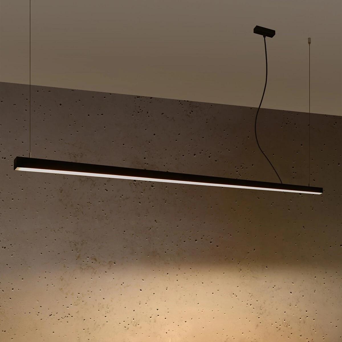 Pakabinamas LED šviestuvas 200 cm – linijinis, juodas, CRI90