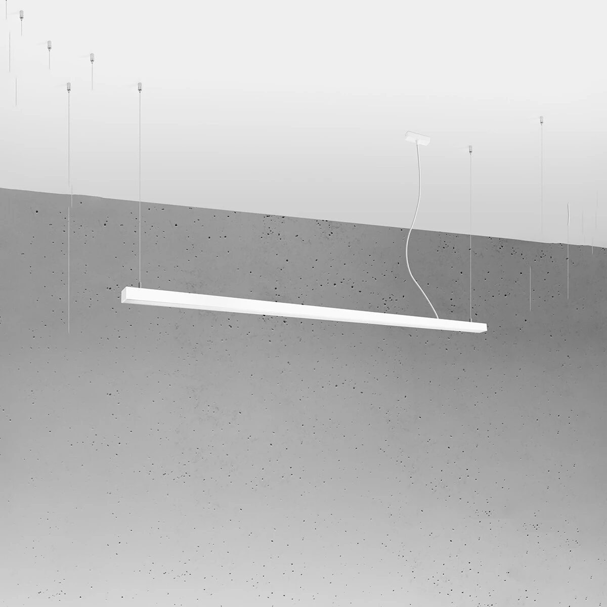 Pendant LED lamp 200 cm – linear, white, CRI90