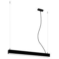 Pendant LED light 67 cm – linear, black, opal diffuser - Image 2