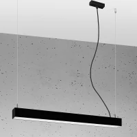 Pendant LED light 67 cm – linear, black, opal diffuser - Image 3