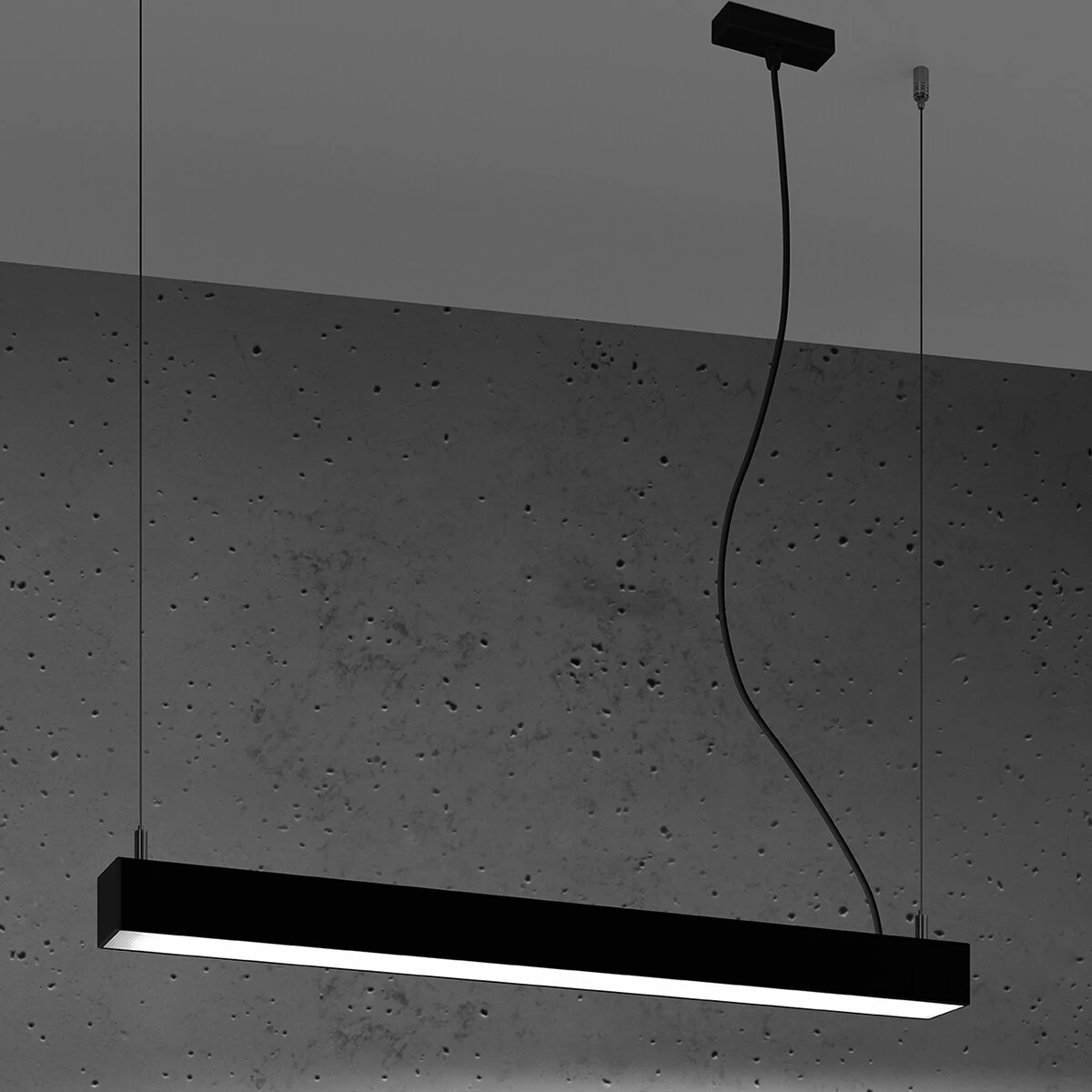 Pakabinamas LED šviestuvas 67 cm – linijinis, juodas, CRI90