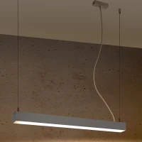 Pakabinamas šviestuvas 67 cm – linijinis, pilkas, šilta LED šviesa - Nuotrauka 4