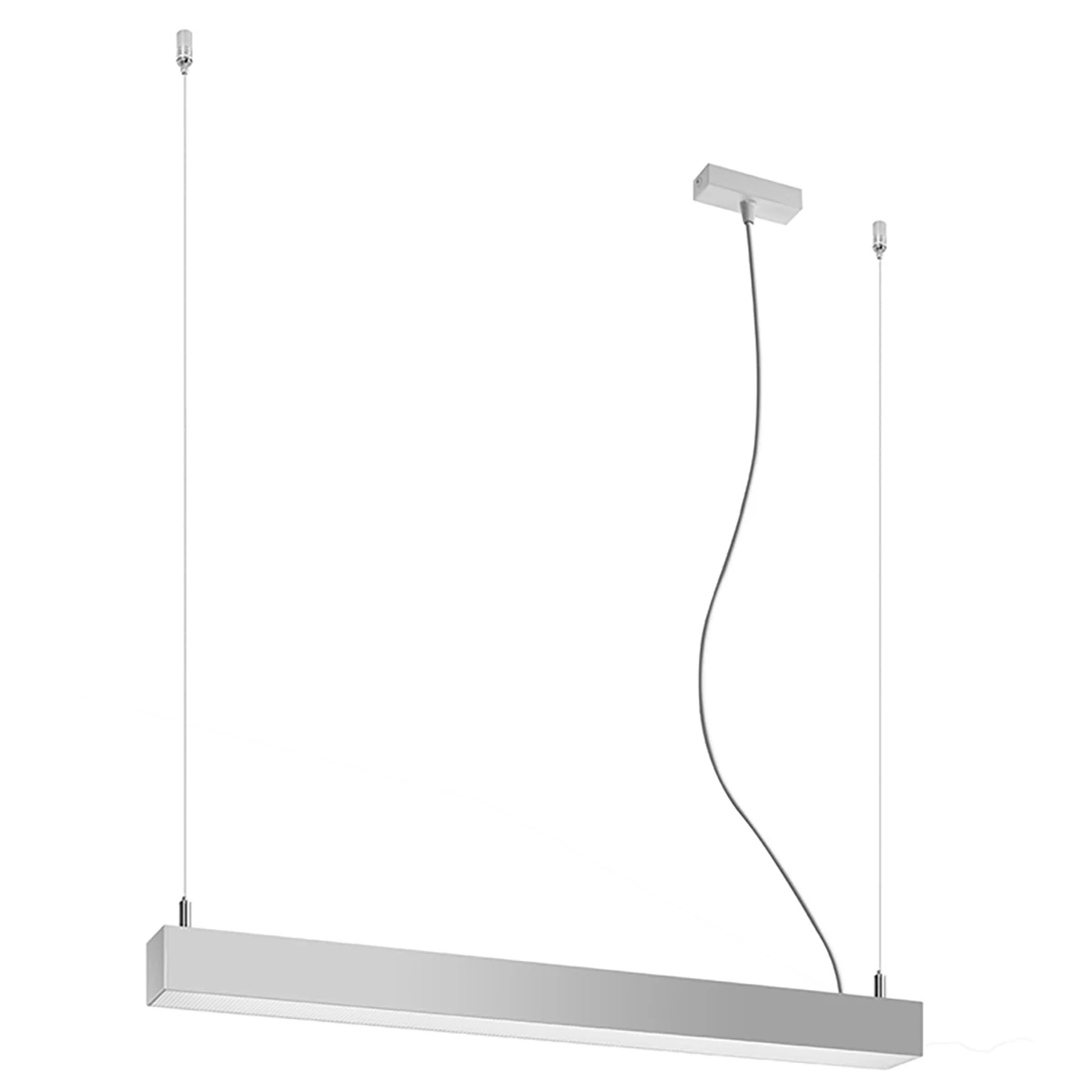 Pakabinamas šviestuvas 67 cm – linijinis, pilkas, šilta LED šviesa