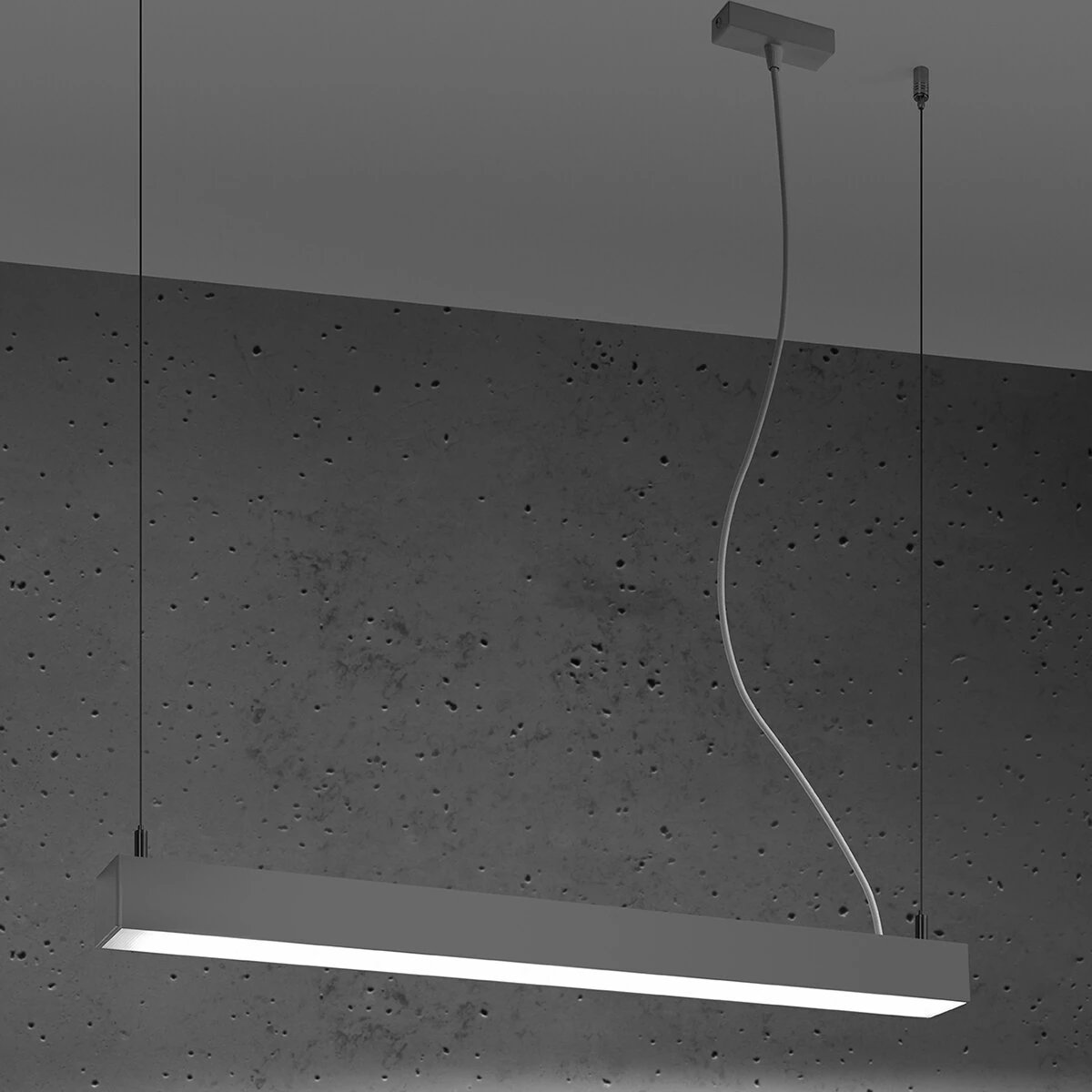 Pendant lamp 67 cm / 16W – linear, grey, CRI90