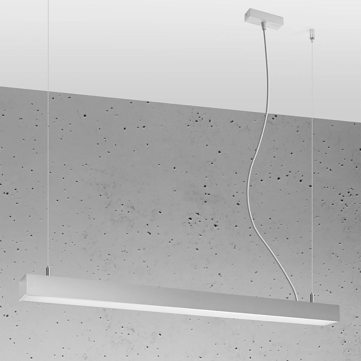 Pakabinamas LED šviestuvas 90 cm/24W – linijinis, pilkas, CRI90