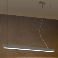 Pakabinamas LED šviestuvas 90 cm/24W – linijinis, pilkas, CRI90 - Nuotrauka 4