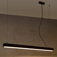 Pendant LED lamp 90 cm – linear, black, warm light - Image 4