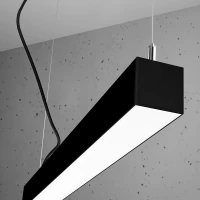 Pendant LED lamp 90 cm – linear, black, warm light - Image 7