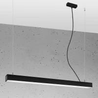 Pendant LED lamp 90 cm – linear, black, warm light - Image 3