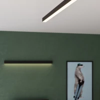 Wall lamp 118 cm / 28W – linear, black, opal diffuser - Image 9
