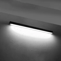 Wall lamp 118 cm/28W – linear, black, opal diffuser - Image 3