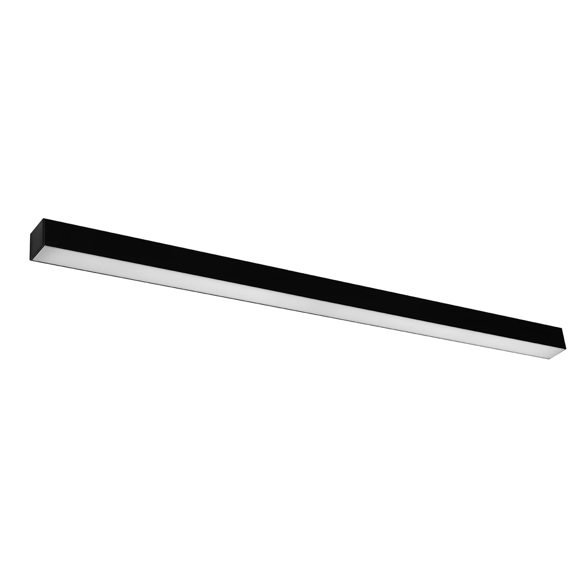 Wall lamp 118 cm/28W – linear, black, opal diffuser
