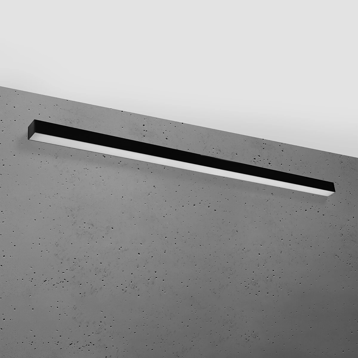 LED wall light 150 cm/38W – linear, black, opal diffuser