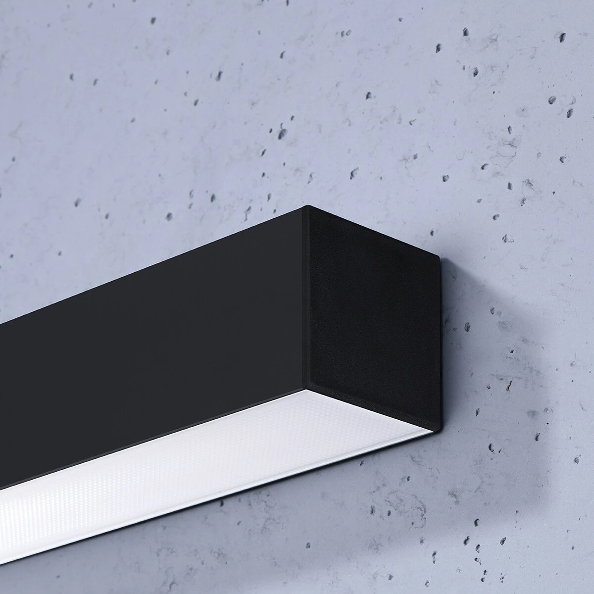 LED wall light 150 cm/38W – linear, black, opal diffuser
