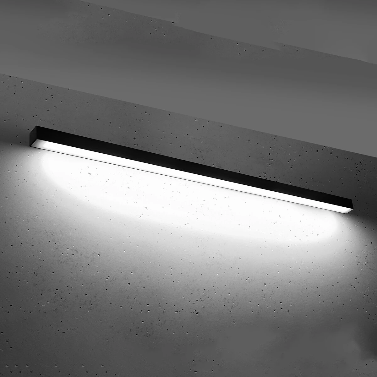 LED wall light 150 cm/38W – linear, black, opal diffuser