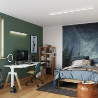 Sieninis LED šviestuvas 200 cm – linijinis, baltas, opalinis difuzorius - Nuotrauka 11