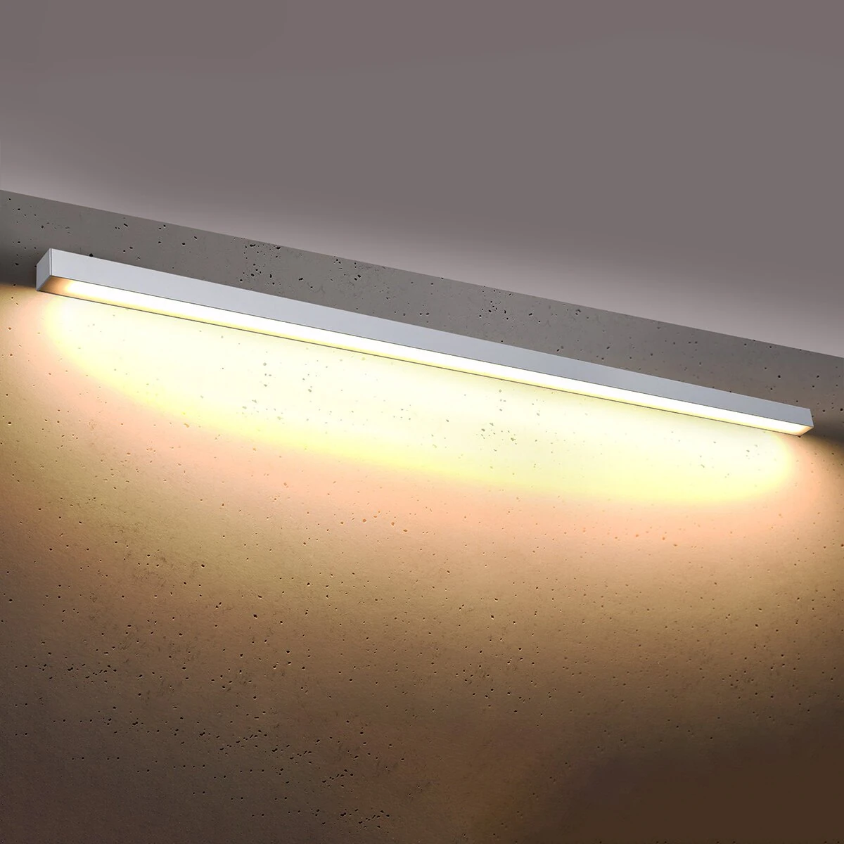 Sieninis LED šviestuvas 200 cm – linijinis, baltas, opalinis difuzorius