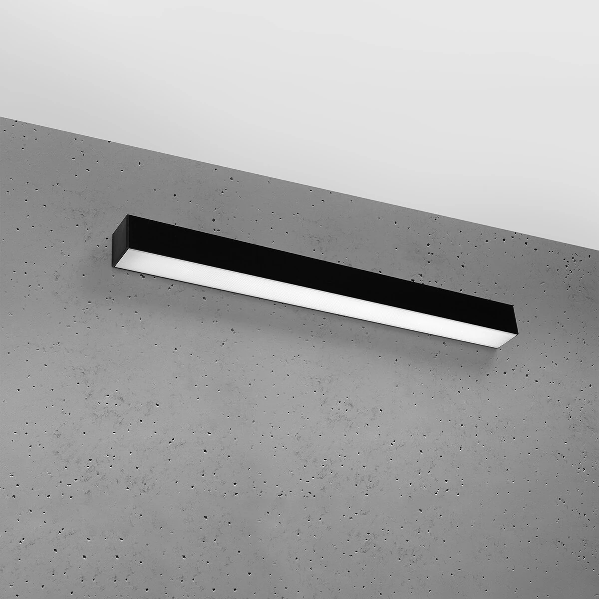 Wall lamp 67 cm – linear, black, warm LED light