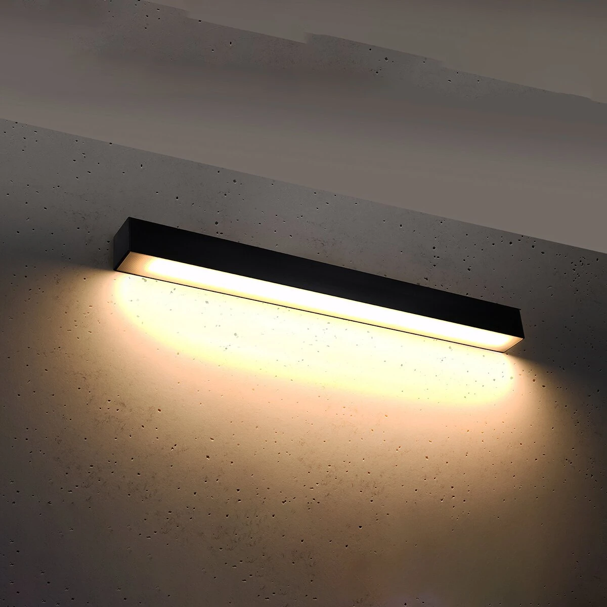 Wall lamp 67 cm – linear, black, warm LED light