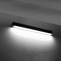 Sieninis LED šviestuvas 67 cm – linijinis, juodas, opalinis difuzorius - Nuotrauka 1