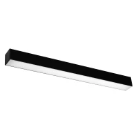 Sieninis LED šviestuvas 67 cm – linijinis, juodas, opalinis difuzorius - Nuotrauka 2
