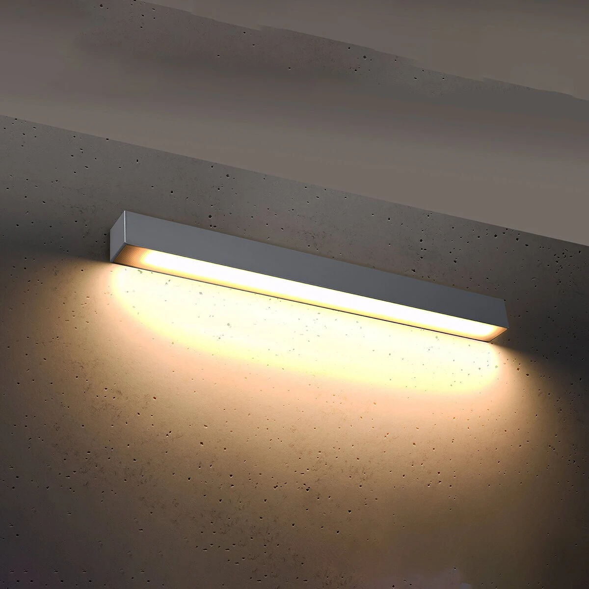 Wall lamp 67 cm – linear, grey, warm LED light
