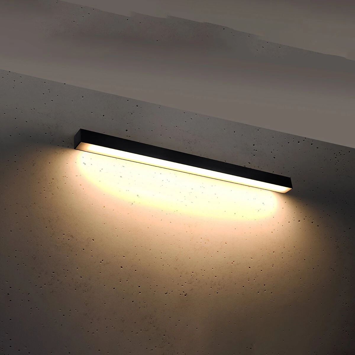 LED wall lamp 90 cm – linear, black, warm light
