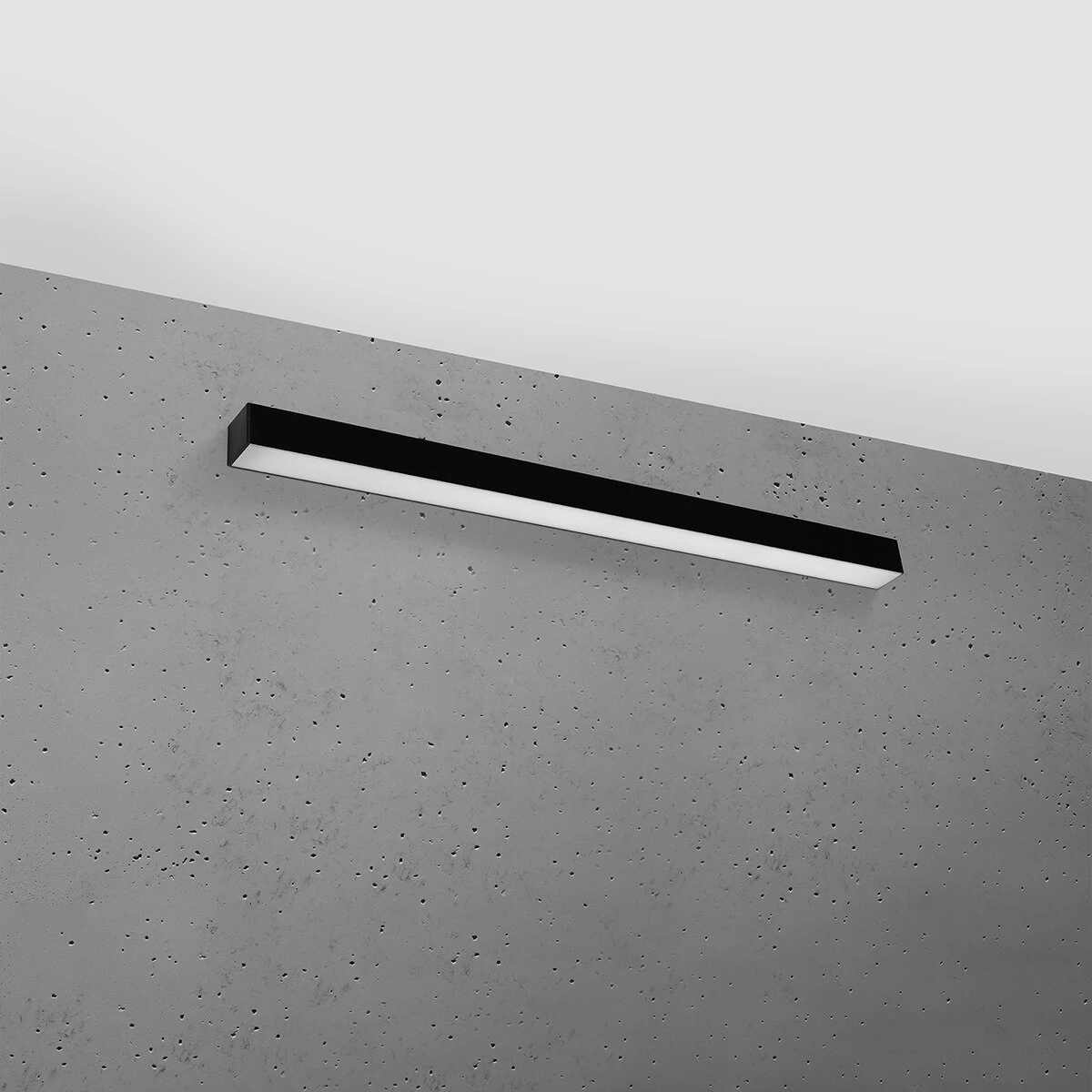 Wall LED light 90 cm – linear, black, opal diffuser