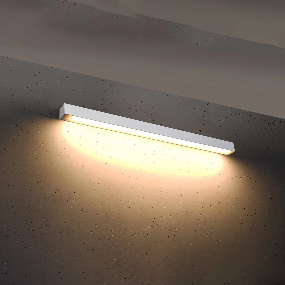 Sieninis LED šviestuvas 90 cm – linijinis, baltas, opalinis gaubtas