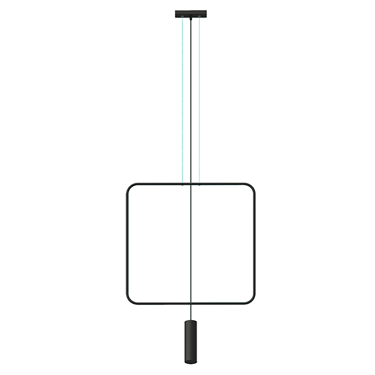 Pakabinamas šviestuvas 61 cm – stačiakampis, juodas, GU10 akcentas