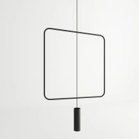Pakabinamas šviestuvas 61 cm – stačiakampis, juodas, GU10 akcentas - Nuotrauka 1