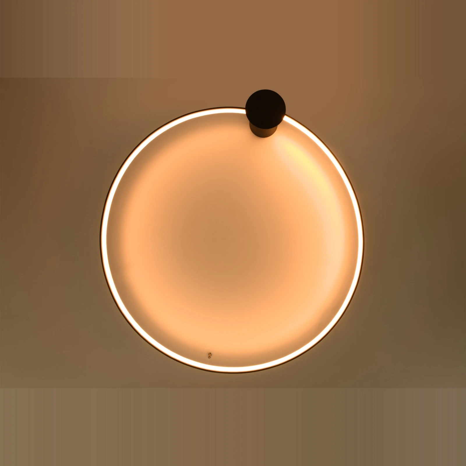 Ceiling lamp 47W – round ring, black, 3000K