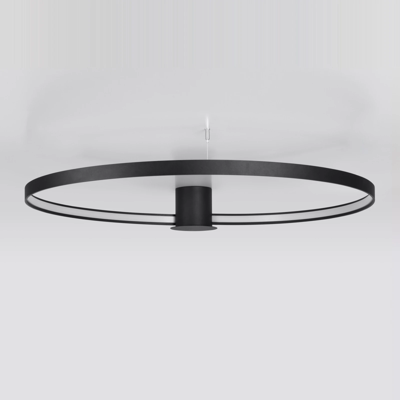 Ceiling lamp 47W – round ring, black, 3000K