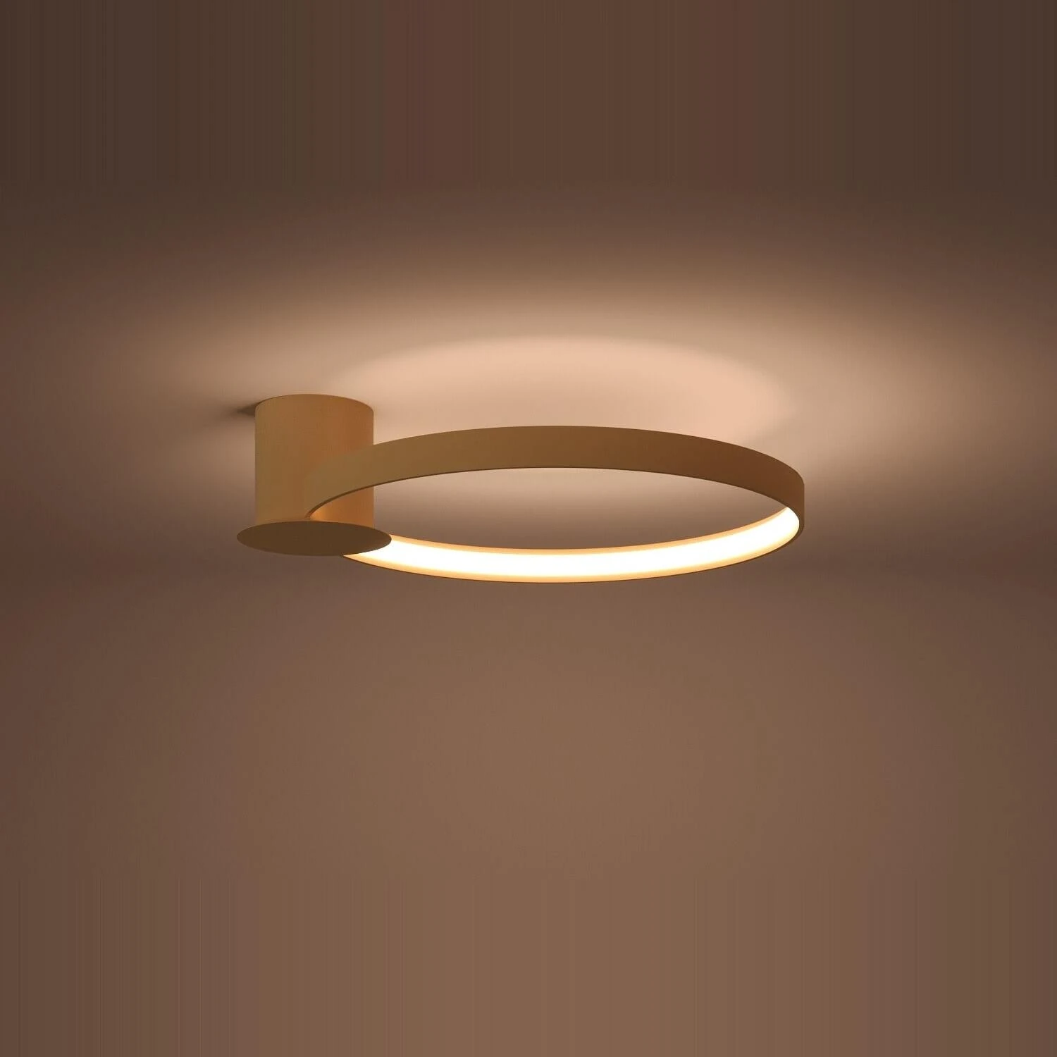 Lubinis šviestuvas 24W – ovalus, aukso spalvos, šiltai baltas LED