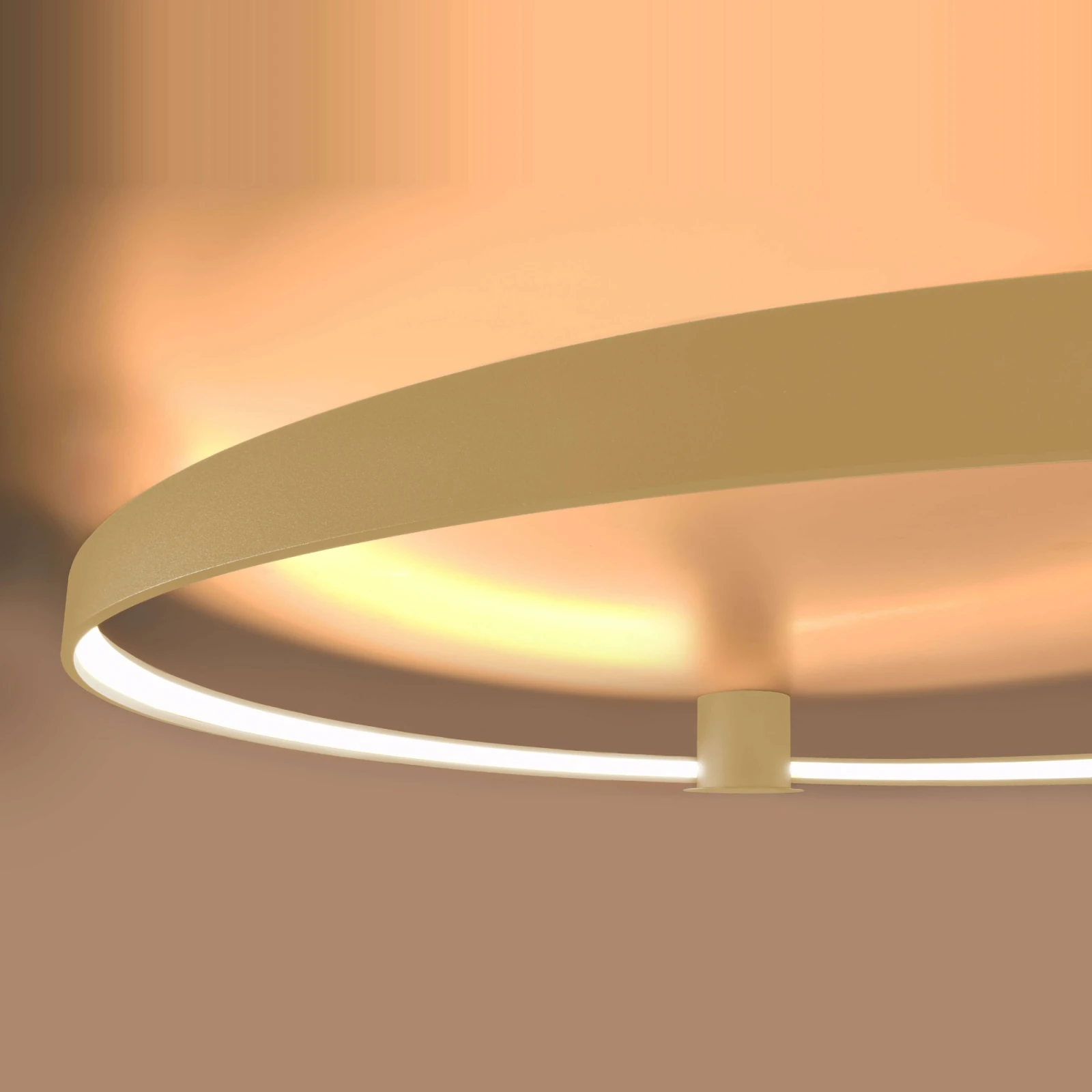 Lubinis šviestuvas 24W – ovalus, aukso spalvos, šiltai baltas LED