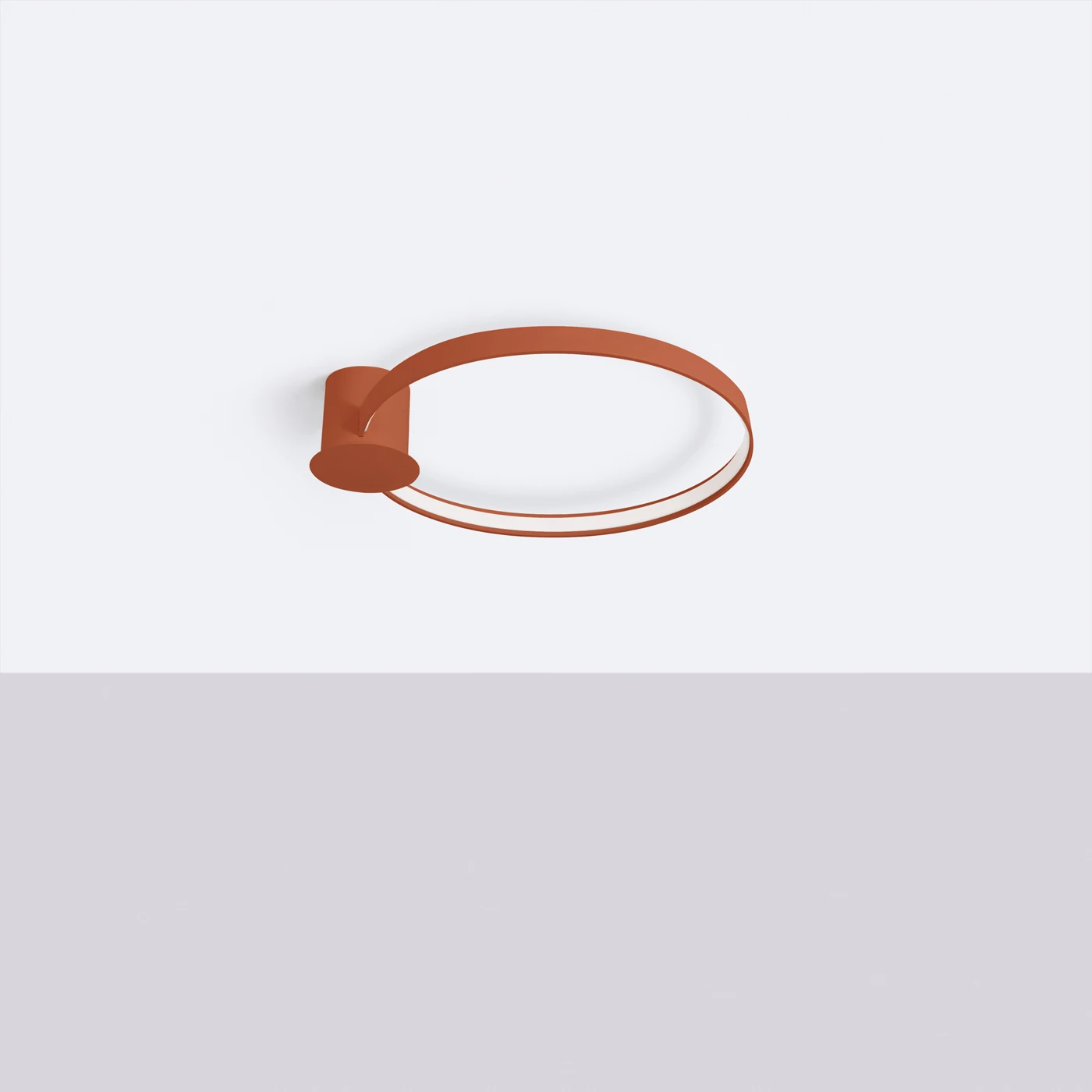 Ceiling lamp 55 cm – ring shape, red ochre, 24W LED
