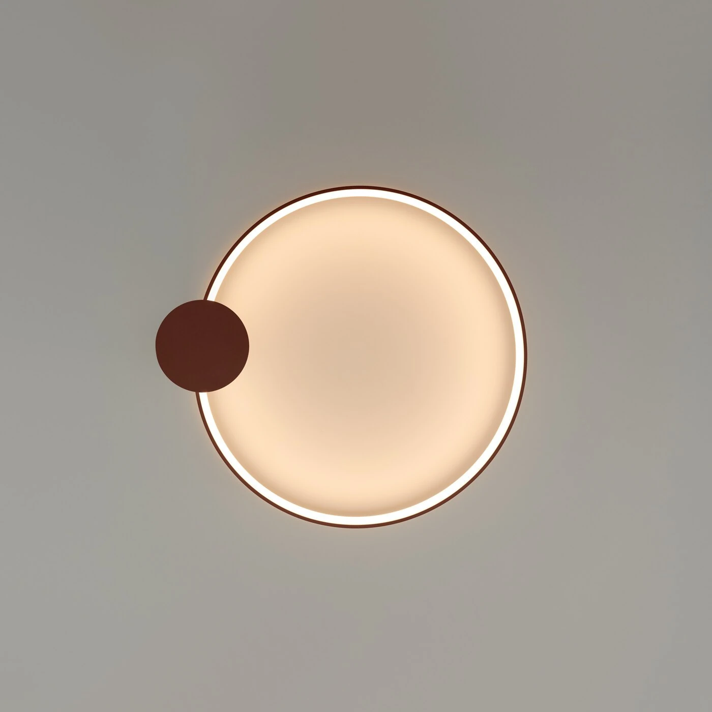 Ceiling lamp 55 cm – ring shape, red ochre, 24W LED