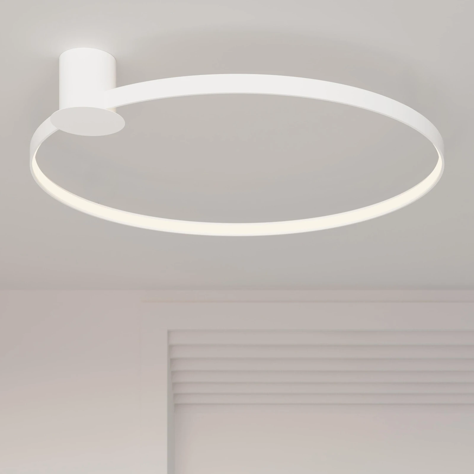 Ceiling lamp 55 cm – round, white, warm LED light
