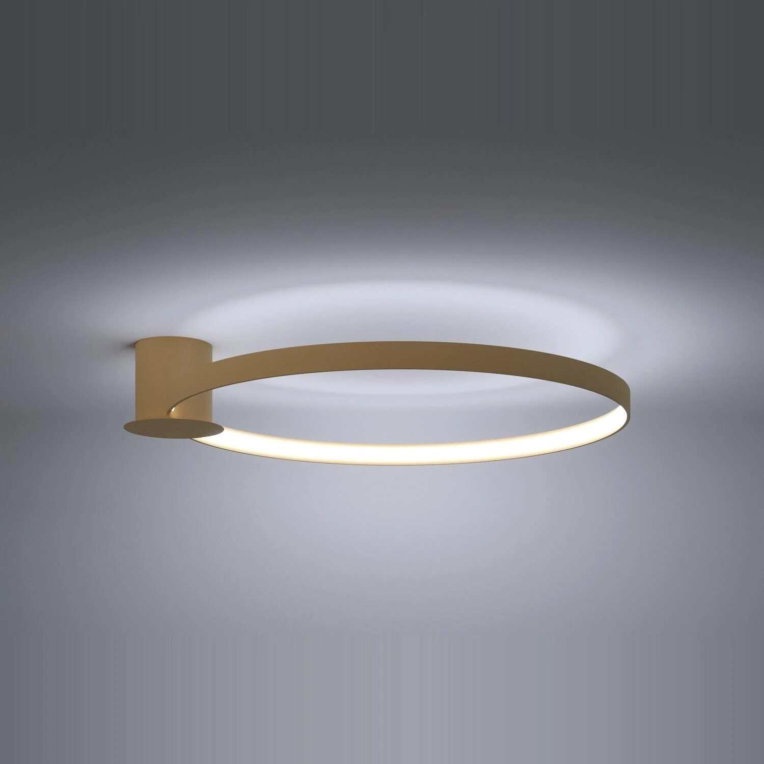 Ceiling LED light 33W – round loop, gold, CRI98