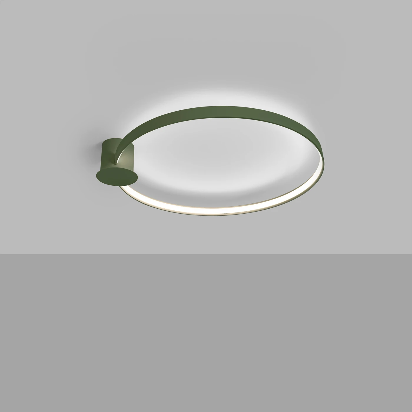 Ceiling lamp 33W – oval ring, olive green, CRI98