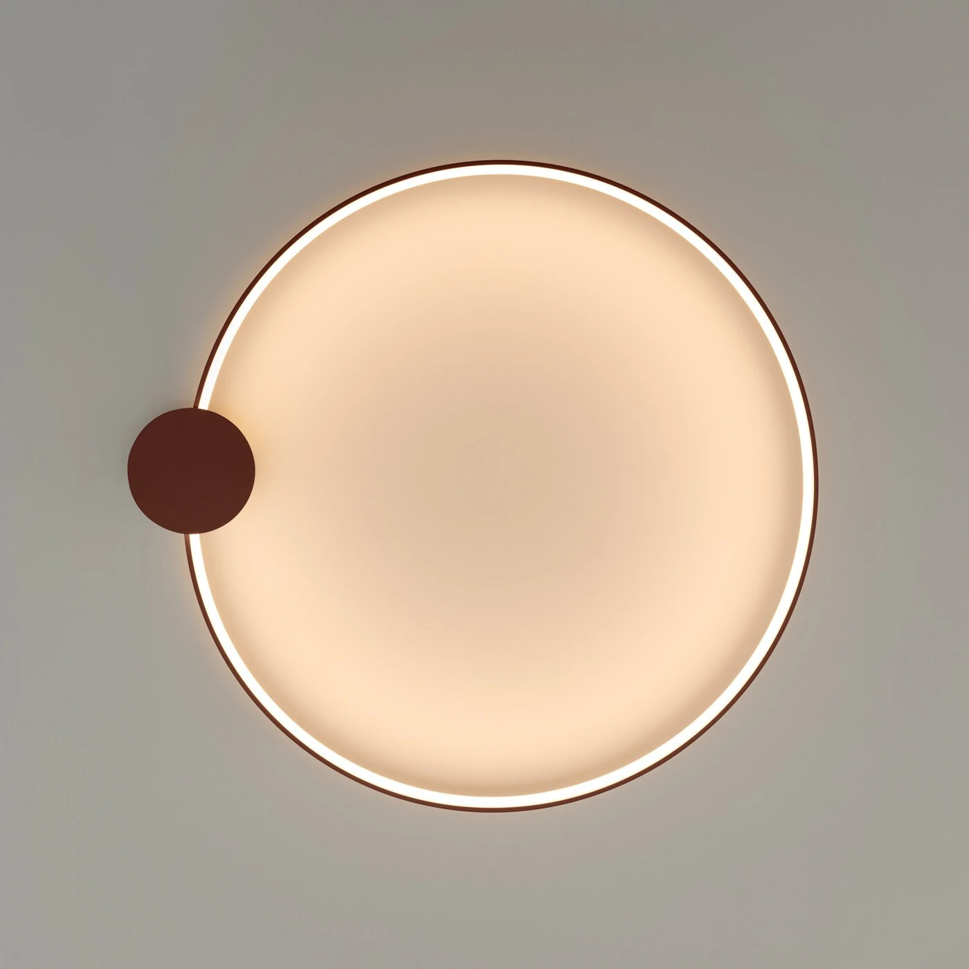 Ceiling LED light 78 cm – oval ring, red ochre, CRI93
