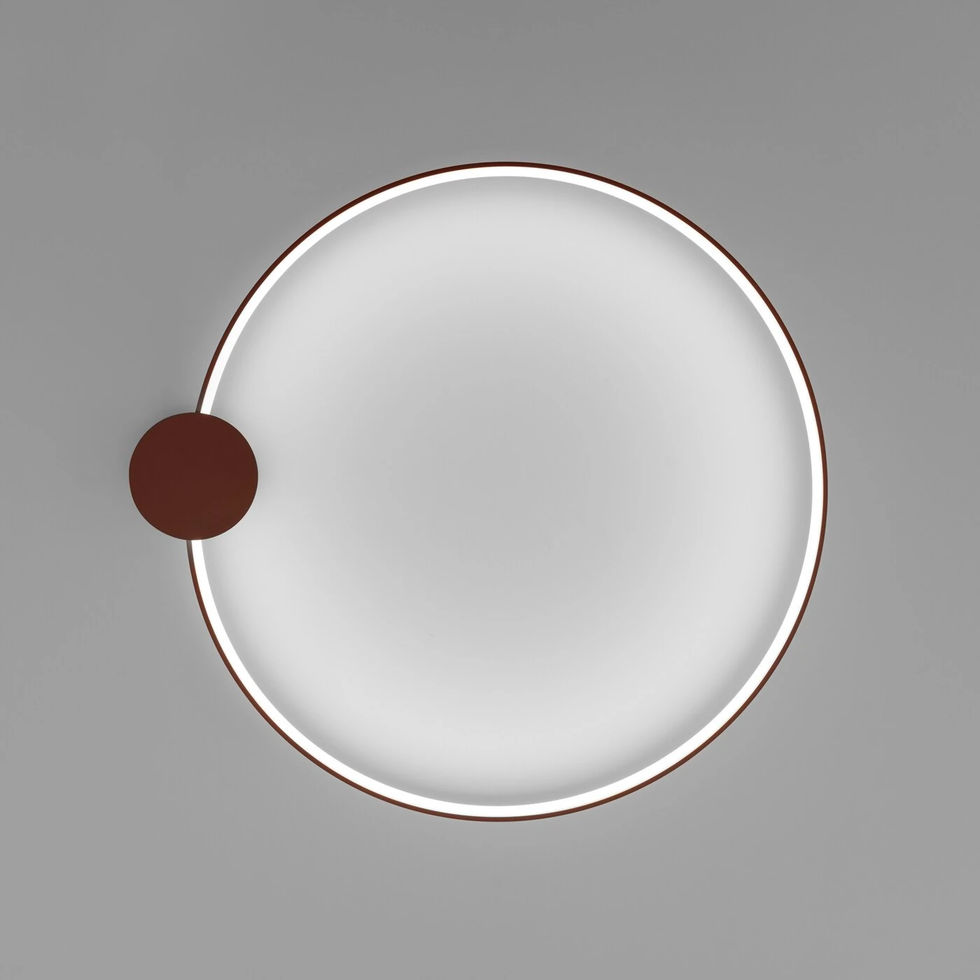 Ceiling LED light 33W – round form, red ochre, CRI98