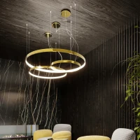 Ceiling lamp 33W – round, polished gold, warm LED - Image 15